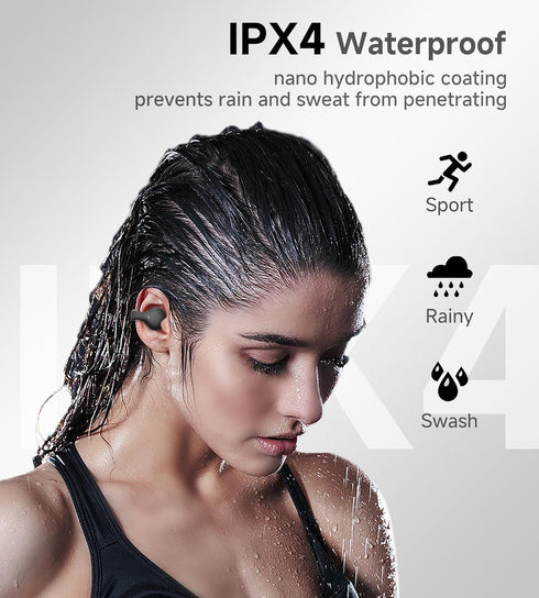 King Lucky i21 Open Ear Clip On Earbuds, Wireless Bluetooth Headphones with Mic, Noise Cancelling, Waterproof IPX4,
