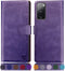 SUANPOT Leather Wallet Case for Samsung Galaxy S20 FE - RFID Blocking Credit Card Holder, Flip Folio Cover in Purple