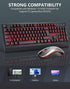 CHONCHOW 12 PS5 USB Wired Keyboard and Mouse Combo with Red-Yellow-Green LED, Silent Gaming Keyboard with Mulitmedia