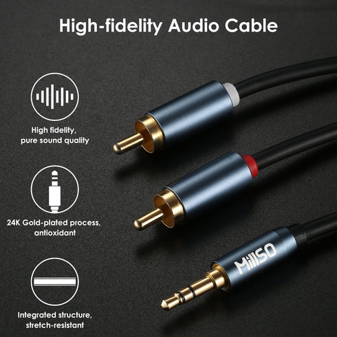 3.5mm (16 5 3.5mm 1/8 MP3 MillSO to RCA, FT / M) RCA to AUX Cable to RCA Male Premium Stereo Audio Cable for Connects a