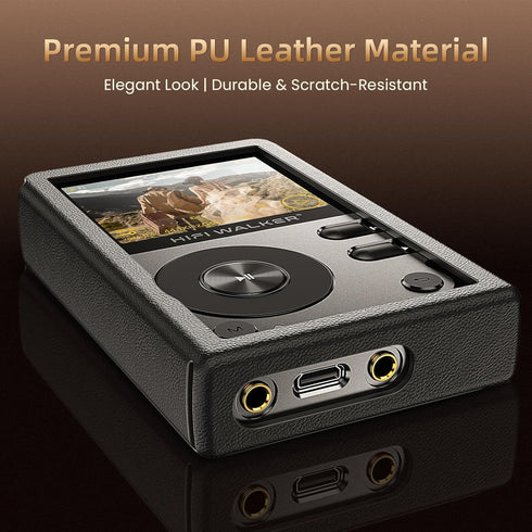 HIFI WALKER H2 Protective PU Leather Case for Portable HiFi Music Player, Shockproof & Durable, Black