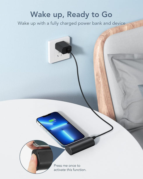 Charmast Small Portable Charger 5000mAh, 20W PD Fast Charging Power Bank for iPhone 14/13/12/11/XR/X/8/7/6