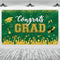 Green Graduation Banner 2025 Congrats Grad, Large Fabric Backdrop for Graduation Party Decoration 71 x 43”