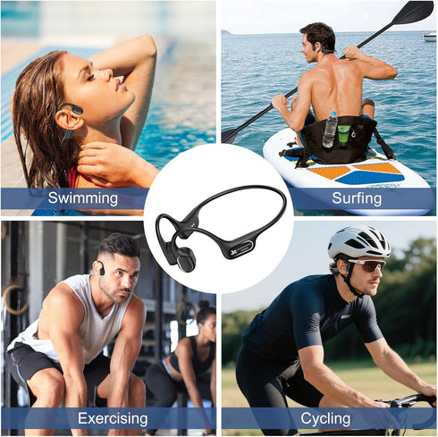 IP68 Swimming 32GB MP3 Swimming/Marathons/Showers/Cycling Waterproof Headphones, Bone Conduction Liquid Silicone