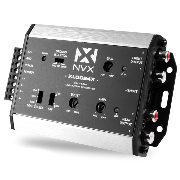 NVX XLOC24X High Voltage Active Line Output Converter - 2 Inputs / 4 Outputs with Remote Level Control