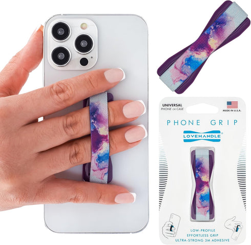 LOVEHANDLE Universal Phone Grip - for Smartphones & Mini Tablets, Phone Holder for Hand, Wireless Charging Compatible,