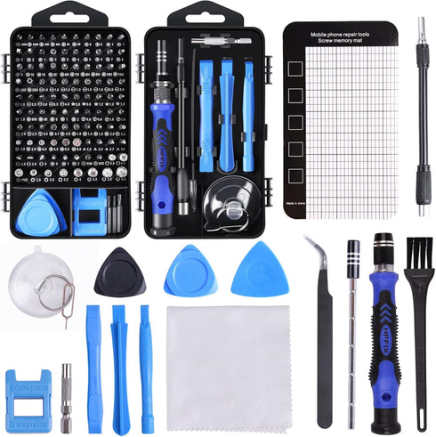 Precision Screwdriver Sets 124-Piece Tool Kit, Electronics Repair Tool Kit for iPhone, MacBook, Laptop, PC