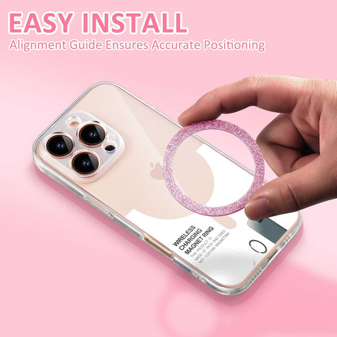 Jsoerpay 4 Pack Universal Metal Rings Compatible with Magsafe Sticker for All Phone Cases & Wireless Charging, Magnetic