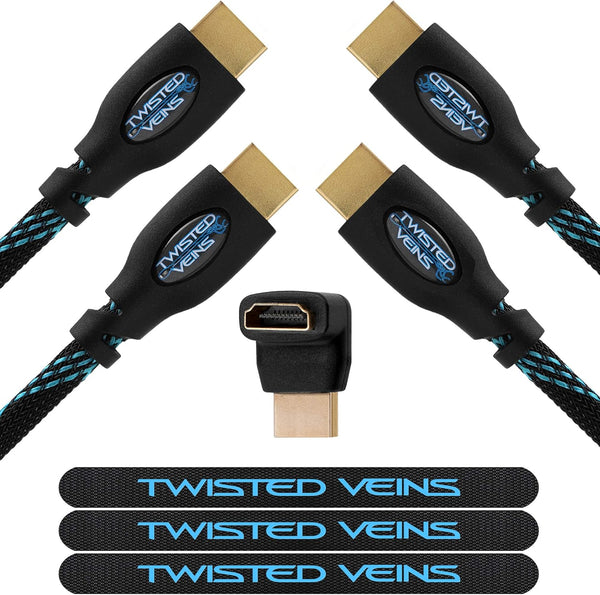 HDMI Cable 15 ft, 2-Pack, Premium HDMI Braided Cord Type High Speed
