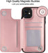 HianDier Wallet Case for iPhone 11 6.1-inch, Slim Protective Case with Credit Card Slot Holder, Rose Gold