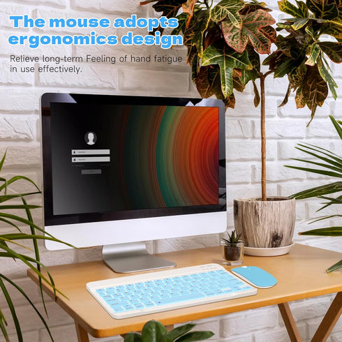 Bluetooth Keyboard and Mouse Combo, Ultra-Slim Wireless Keyboard Mouse Set for Android Windows iPad iPhone Samsung