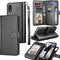 Tekcoo Wallet Case for iPhone XR, 6.1" Black PU Leather Folio Flip Cover with Cash ID Credit Card Slots & Kickstand