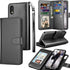 Tekcoo Wallet Case for iPhone XR, 6.1" Black PU Leather Folio Flip Cover with Cash ID Credit Card Slots & Kickstand