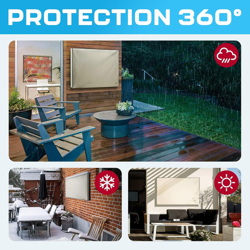 75 Inch Garnetics Outdoor TV Cover Waterproof, Weatherproof TV Enclosures with Smart Shield Screen Protectors, Ideal