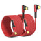 OKRAY USB C Cable 2-Pack, 10ft iPhone 15 Charger Cord, USB-C to C 90 Degree Right Angle, 60W Fast Charging (Red)
