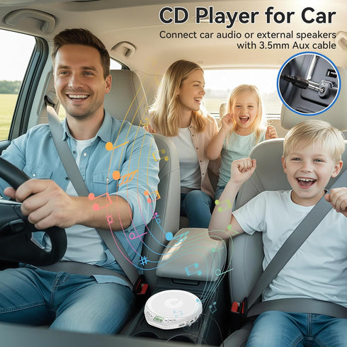 KOVCDVI Discman Portable CD Player with Headphones CD Player Portable for Car with Anti-Skip & Shockproof,CD with LCD