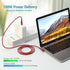 Right Angle USB C Cable 3ft, Besgoods 100W 10Gbps USB-C to USB-C 3.1 Gen2 PD Fast Charging Short Cord 4K Display for MacBook Pro, iPhone 15, SSD, Docking Station, Galaxy S23 Type-C Devices,2Pack (Red)