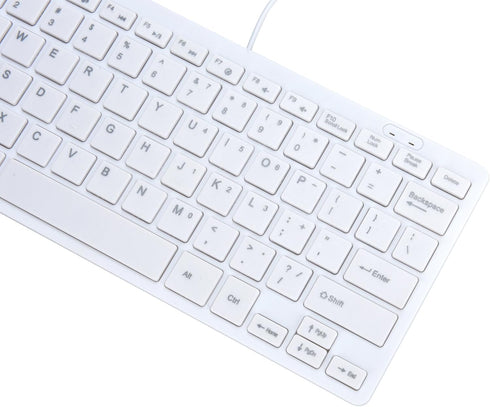 I Focus MCSaite Mini 78 Keys Wired Keyboard with Cover for Laptop MAC Windows 10/8/7/Vista/XP (White)