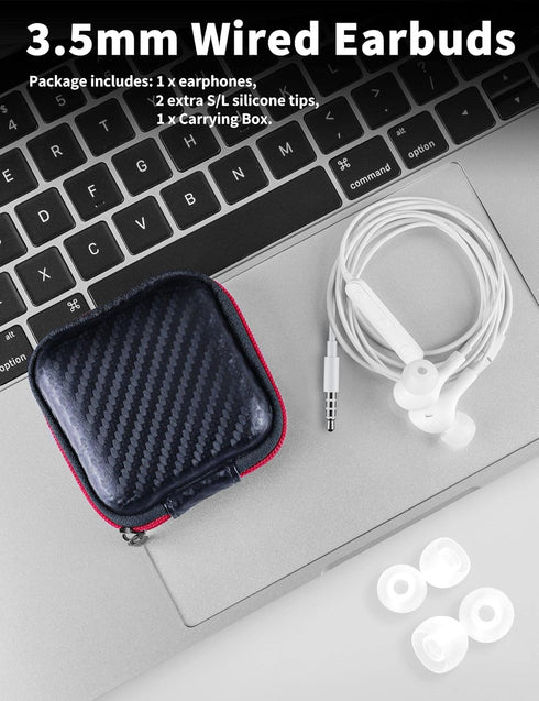 Wired Earbuds with Microphone, TITACUTE 3.5mm Wired Earphone, Magnetic in-Ear Headphone Jack Stereo Audio for iPhone 6,
