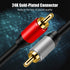 Tan QY 2RCA to 2RCA Cable 30Ft, Gold-Plated 2 RCA Male to 2 RCA Male Stereo Audio Cable for Home Theater, HDTV, Gaming