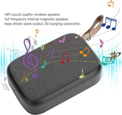 Bluetooth4.2 Speaker, HiFi Sound Wireless Stereo Subwoofer Portable USB Mini Music Player, with FM Radio, Hands Free Calls, for Indoor, Outdoor (Brown)