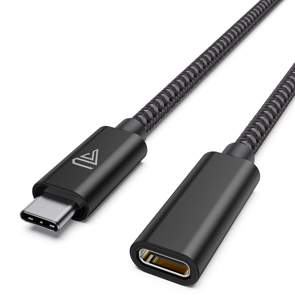 USB Type C Extension Cable (10Ft/3m) for iPhone 15, MacBook Air M2/M1/Pro, iPad Pro 2021, Dell XPS, Surface Book - Black