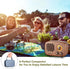 SIMOLIO Retro Bluetooth Speakers with Loud HD Sound, Nature Black Walnut Vintage Style Wooden Speaker with FM Radio