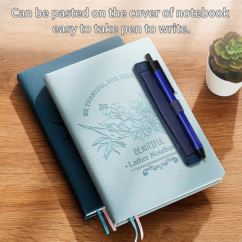 CCSmall Elastic Pocket Stylus Pen Holder with Wrist Strap, Adhesive Sleeve for Cases, Notebooks, Journals, Blue
