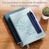 CCSmall Elastic Pocket Stylus Pen Holder with Wrist Strap, Adhesive Sleeve for Cases, Notebooks, Journals, Blue