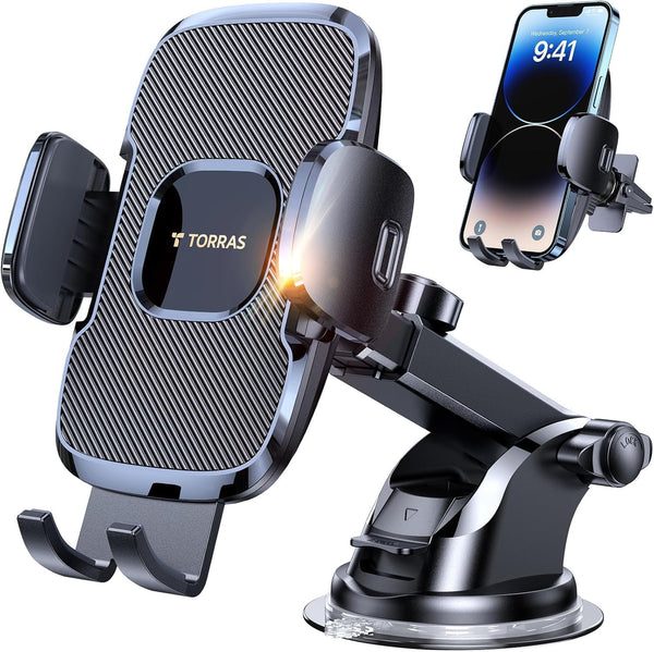 TORRAS Ultra-Durable Phone Holders for Your Car96+LBS Strongest Suction Car Phone Holder Mount,