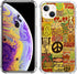 Aesthetic Vintage Hippie Peace Case for iPhone 15, Unique Psychedelic Trippy TPU Bumper Cover, Trendy Design.