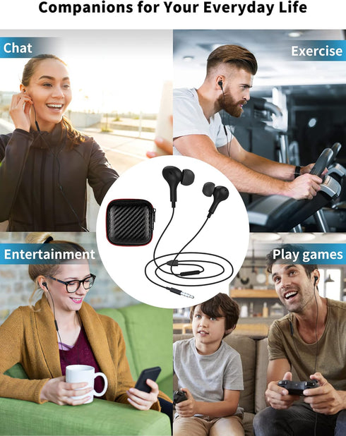 Wired Earbuds with Microphone, TITACUTE 3.5mm Wired Earphone, Magnetic in-Ear Headphone Jack Stereo Audio for iPhone 6,