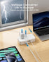 PD 20W Voltage Converter US to Europe, 250W Step Down 220v to 110v with 6 AC Output and USB Ports