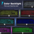 Wired Gaming Keyboard, Full-Size 7-Color Backlit with Wrist Rest, USB Plug-and-Play for PC, Laptop