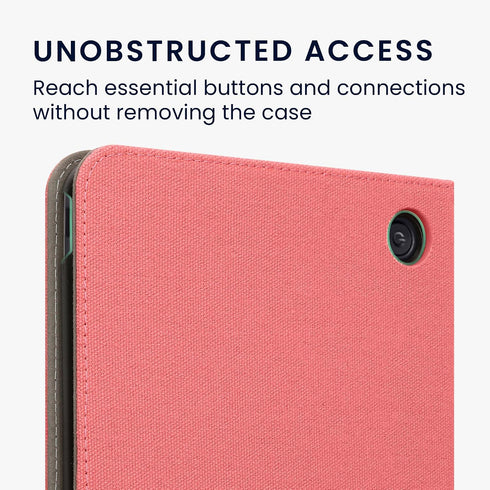 kwmobile Protective Canvas eReader Case for Kobo Libra - Hand Strap - Pink