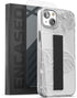 ENCASED iPhone 14 Finger Loop Case with Strap Grip & Screen Protector - Clear/White Lace Leaf Design