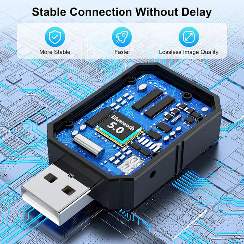Mini Android Auto Wireless Adapter & Wireless CarPlay Adapter, Convert Factory Wired to Wireless CarPlay Dongle
