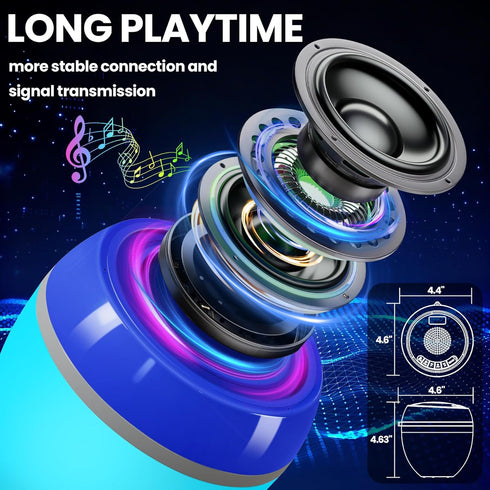 LanAqua 3 1 IP68 in Bluetooth Pool Speaker with Digital Thermometer, Floating Pool Speaker with Colorful Lights,Hot Tub