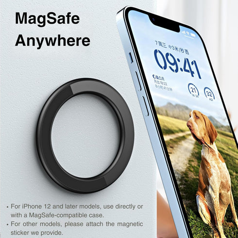 Magnetic Wall Mount Phone Holder for Shower, Hands-Free Mirror Sticker, Fits Apple iPhone 15 14 13 12 Pro Max Plus Mini