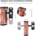 Fotga Wooden Side Handle Grip with 1/4"-20 Mount Holes, Cold Shoe for DSLR Mirrorless Video Camera Cage