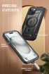 SUPCASE iPhone 15 Plus Case with Stand, Compatible with MagSafe, Built-in Screen Protector, Black