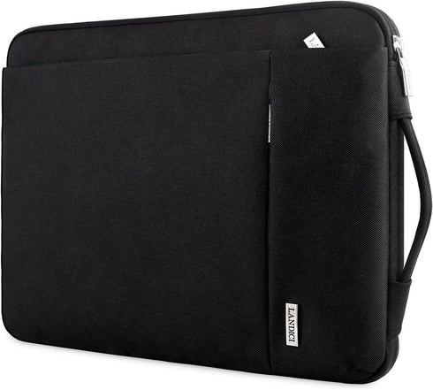 LANDICI 360° Protective Laptop Sleeve 11.6 Inch for Surface Pro 7 8 9, MacBook Air 11, Slim Shockproof Waterproof Black