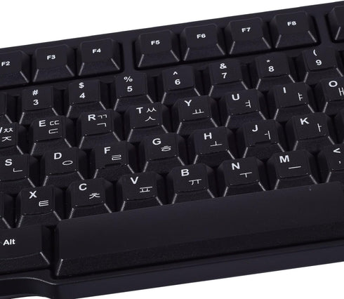 CaseBuy 2PCS Korean Keyboard Stickers, Korean-English Keyboard Letters Replacement Sticker White Font on Black