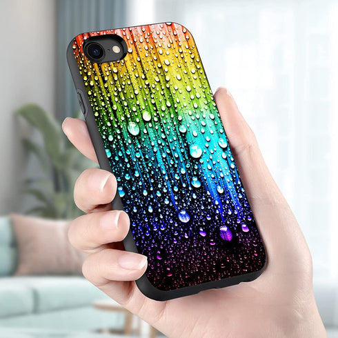 Aesthetic Colorful Rainbow Drops Slim Soft TPU Shockproof Case for iPhone 7 Plus & 8 Plus - Stylish Protection!