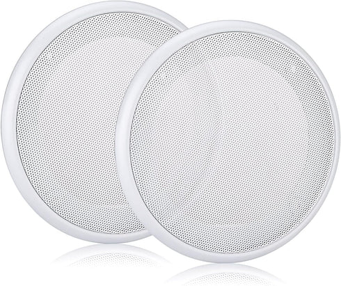 Facmogu 2PCS 5in Round Speaker Grille Replacements, White Surface Mount Speaker Covers for Wall Ceiling