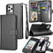 Tekcoo Wallet Case for iPhone 11 Pro, Luxury ID Cash Slots Holder, Black Detachable Magnetic