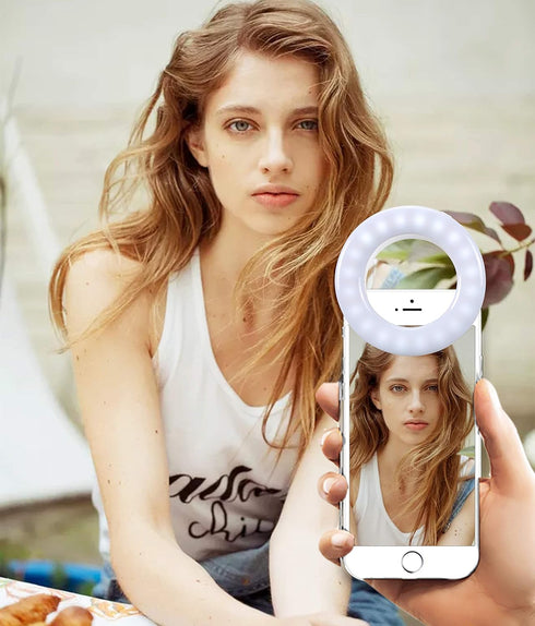 Oternal Selfie Ring Light, Ring Light Rechargeable Portable Clip-on Selfie Fill Light for iPhone Android Smart Phone