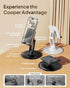 Cooper 360° Stand - Adjustable Cell Phone Stand for Desk, 360° Click-Rotating, Multi-Angle, Portable, Cream White