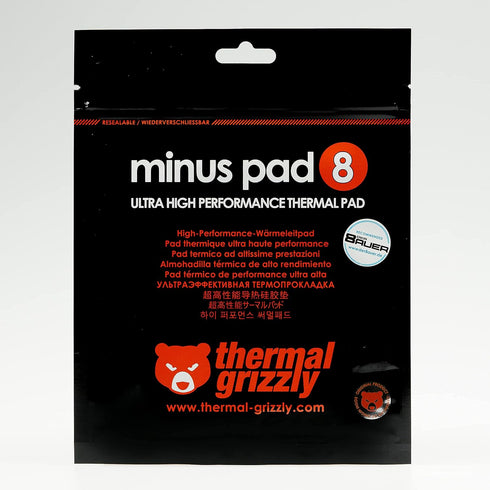 Thermal Grizzly Minus Pad 8, Self-Adhesive Cooling Conductive Thermal Pad, 100x100x2.0mm