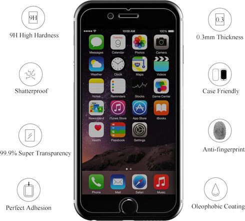 Ailun Screen Protector for iPhone 8 Plus 7 Plus - Privacy Anti Glare 3Pack Anti Spy Private Tempered Glass